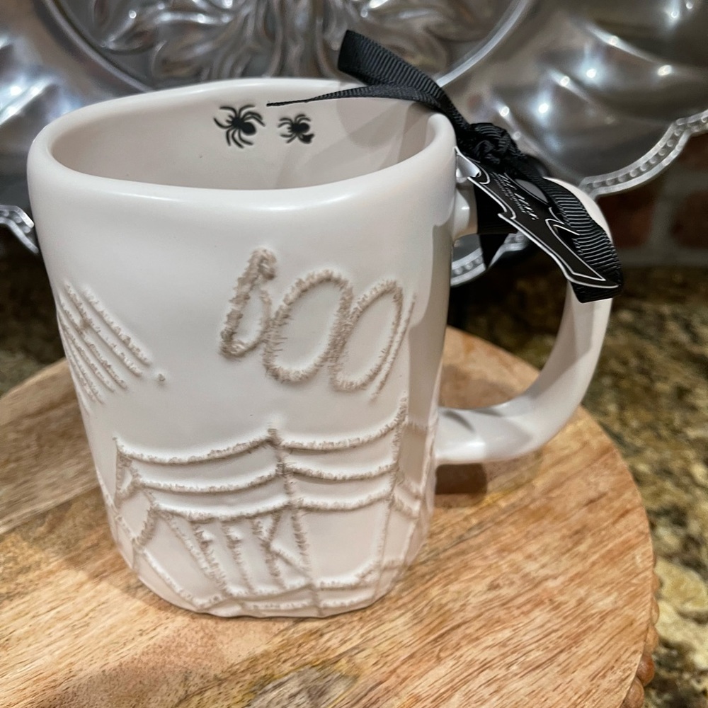Rae Dunn 3d spider web BOO 19.5 ounce mug - Brand new  Halloween